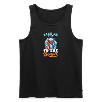Summer Vacation Take Me To The Beach - Men's Premium Organic Tank Top - black - Front - Michal (187cm)