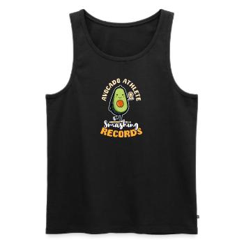 Veganer Athlet Avocado-Athlet bricht Rekorde - Männer Premium Bio Tank Top - Schwarz - Vorne - Michal (187cm)