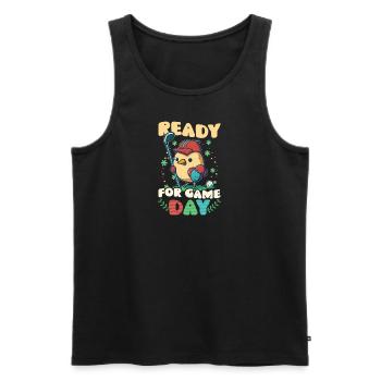 Golf-Oster-Ready-Spieltag - Männer Premium Bio Tank Top - Schwarz - Vorne - Michal (187cm)