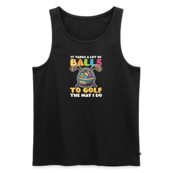 Golf Ostern nimmt Bälle Golf - Männer Premium Bio Tank Top - Schwarz - Vorne - Michal (187cm)