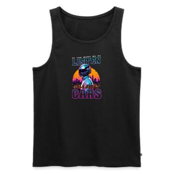 Auto-Enthusiast will, dass ich zuhöre, um Autos zu reden - Männer Premium Bio Tank Top - Schwarz - Vorne - AI Model Male 178 light (178cm)