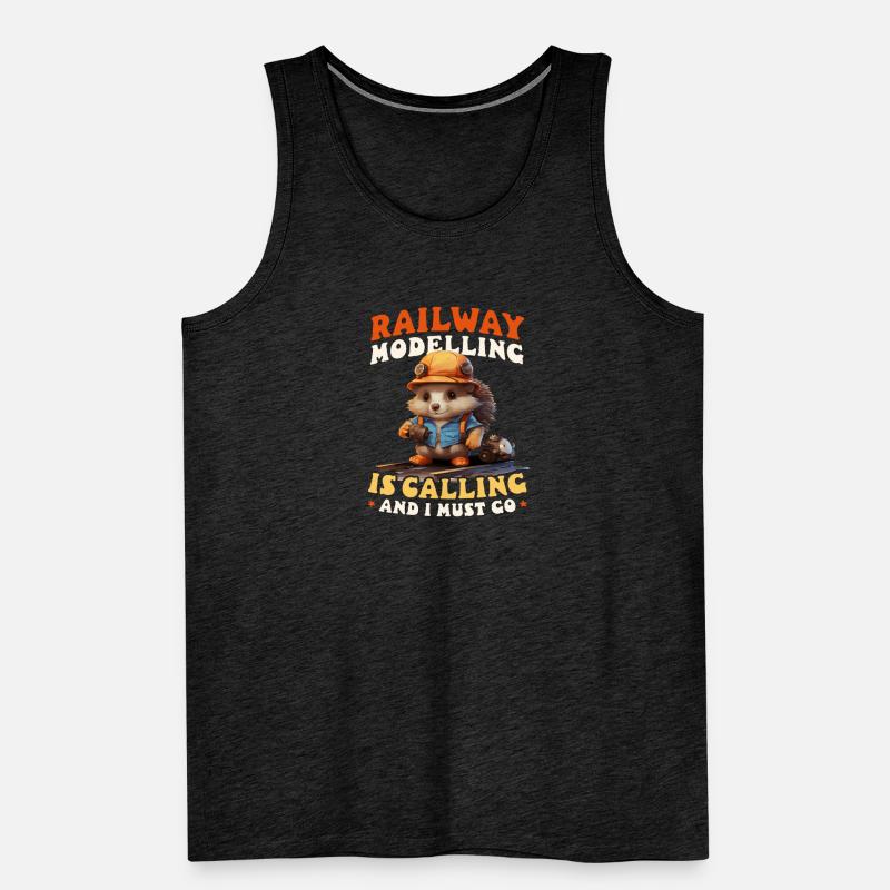 Model Railroad Railway Modelling Calling Men's Premium Organic Tank Top