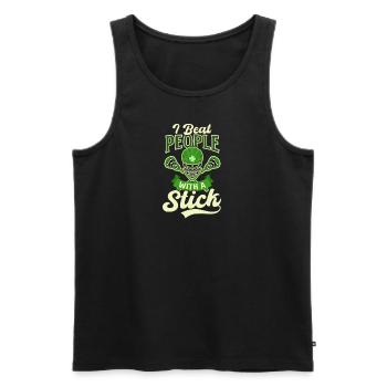 La crosse de la Saint-Patrick bat les gens avec un bâton - Débardeur bio Premium Homme - noir - Devant - Michal (187cm)