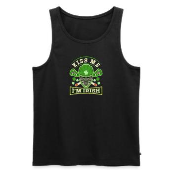 Crosse Saint-Patrick Kiss Irlandais - Débardeur bio Premium Homme - noir - Devant - AI Model Male 178 light (178cm)