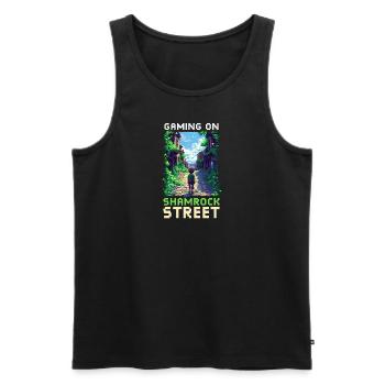 St. Patricks Day Gaming Gaming sur Shamrock Street - Débardeur bio Premium Homme - noir - Devant - Michal (187cm)