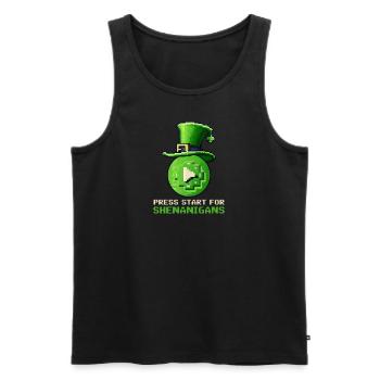 St. Patricks Day Gaming Press Start pour Shenanigan - Débardeur bio Premium Homme - noir - Devant - Michal (187cm)