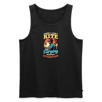 Kitesurfen Ich kann meine Aufmerksamkeit nicht brauchen - Männer Premium Bio Tank Top - Schwarz - Vorne - Michal (187cm)