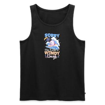Kite Surfing Don't Work On Windy Days - Men's Premium Organic Tank Top - black - Front - AI Model Male 178 light (178cm)