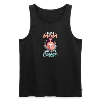 Mothers Day Mom Who Loves Coffee - Men's Premium Organic Tank Top - black - Front - AI Model Male 178 light (178cm)
