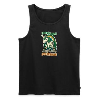 Irisches Einhorn St. Patricks Lepricorn Delicious - Männer Premium Bio Tank Top - Schwarz - Vorne - Michal (187cm)