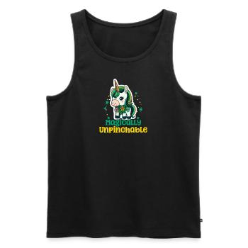 Licorne irlandaise St Patricks magiquement inpinçable - Débardeur bio Premium Homme - noir - Devant - Michal (187cm)