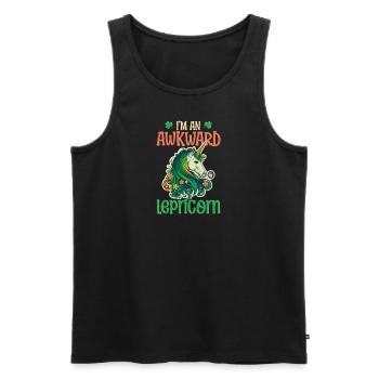 Irisches Einhorn St. Patricks Unbeholfenes Lepricorn - Männer Premium Bio Tank Top - Schwarz - Vorne - Michal (187cm)