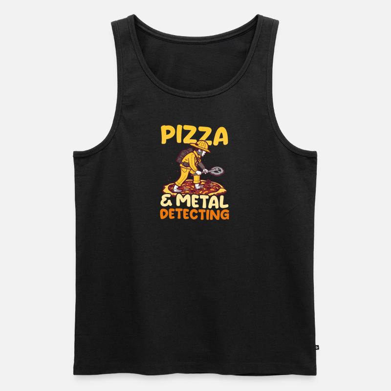 Metal Detecting Pizza And Detecting - Men's Premium Organic Tank Top - black