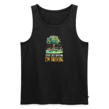 Stroke Survivor Not Just Surviving Thriving - Men's Premium Organic Tank Top - black - Front - Michal (187cm)