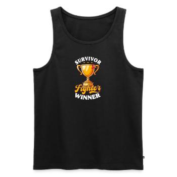 Stroke Survivor Survivor Fighter Winner - Men's Premium Organic Tank Top - black - Front - Michal (187cm)