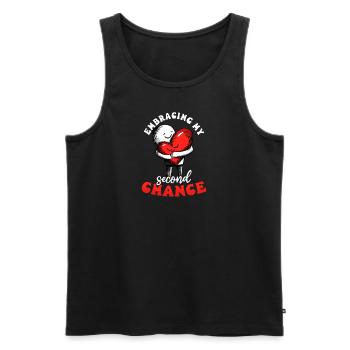 Schlaganfall-Überlebender nutzt meine zweite Chance - Männer Premium Bio Tank Top - Schwarz - Vorne - Michal (187cm)