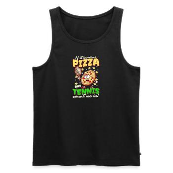 Tennisspieler Pizza Tennis - Männer Premium Bio Tank Top - Schwarz - Vorne - AI Model Male 178 light (178cm)