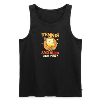 Tennisspieler Tennis Und Bier Wann - Männer Premium Bio Tank Top - Schwarz - Vorne - Michal (187cm)