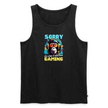 Je suis un joueur vidéo désolé ce qui a dit pendant le jeu - Débardeur bio Premium Homme - noir - Devant - Michal (187cm)