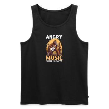 Rockmusik Wütende Musik macht glücklich - Männer Premium Bio Tank Top - Schwarz - Vorne - Michal (187cm)