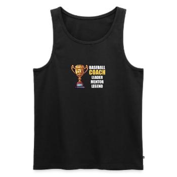Baseball Coach Leader Mentor Legend - Men's Premium Organic Tank Top - black - Front - AI Model Male 178 light (178cm)