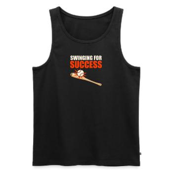 Baseball Coach Swinging For Success - Men's Premium Organic Tank Top - black - Front - AI Model Male 178 light (178cm)