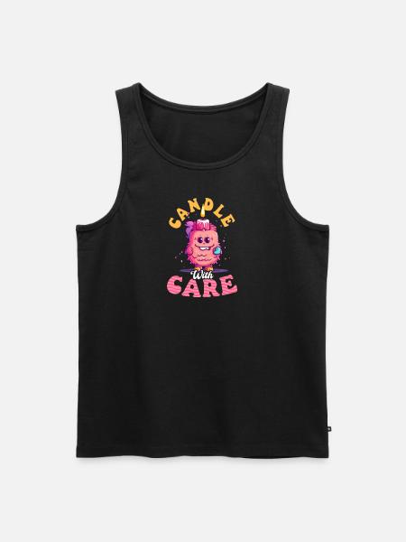 Candle Making Candle With Care - Men's Premium Organic Tank Top - black