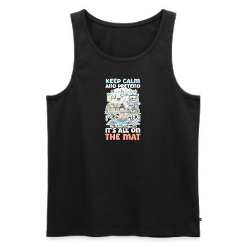 Yoga Instructor Keep Calm and Pretend All on the M - Men's Premium Organic Tank Top - black - Front - Michal (187cm)