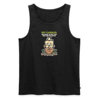 Candle Making Soy Candles Too Hip for Paraffin - Men's Premium Organic Tank Top - black - Front - AI Model Male 178 light (178cm)