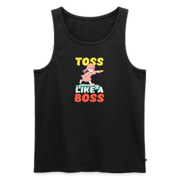 Cornhole Toss Like - Men's Premium Organic Tank Top - black - Front - Michal (187cm)