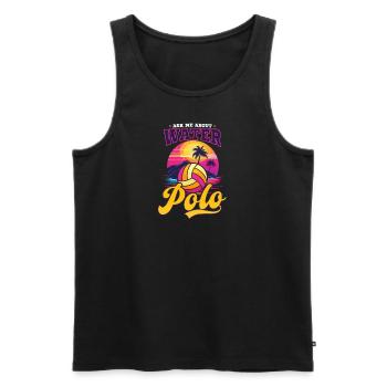 Water-polo Posez-moi des questions sur le water-polo - Débardeur bio Premium Homme - noir - Devant - Michal (187cm)