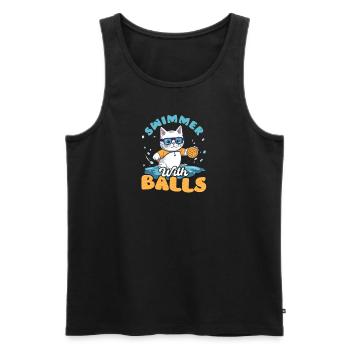 Nageur de water-polo avec des ballons - Débardeur bio Premium Homme - noir - Devant - Michal (187cm)