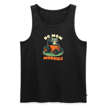 Landschaftsgärtner Keine Mähsorgen Katze Mähen - Männer Premium Bio Tank Top - Schwarz - Vorne - Michal (187cm)