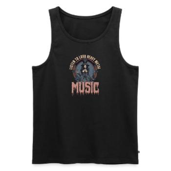 Rockmusik Hören Sie laute Heavy-Metal-Musik - Männer Premium Bio Tank Top - Schwarz - Vorne - Michal (187cm)