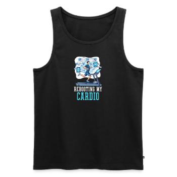 Network Engineering Rebooting Is My Cardio - Men's Premium Organic Tank Top - black - Front - AI Model Male 178 light (178cm)