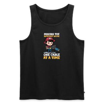 Network Engineering Making Internet Work - Men's Premium Organic Tank Top - black - Front - AI Model Male 178 light (178cm)