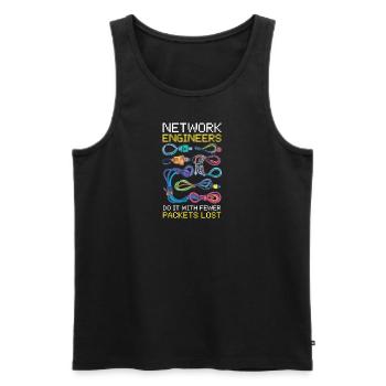 Network Engineering Do It with Fewer Packets Lost - Men's Premium Organic Tank Top - black - Front - AI Model Male 178 light (178cm)
