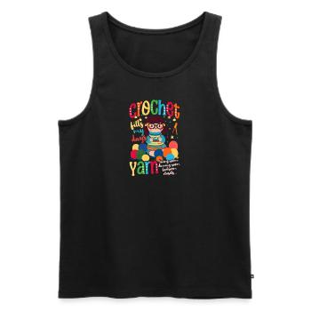 Journée des remplissages au crochet - Débardeur bio Premium Homme - noir - Devant - Michal (187cm)