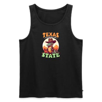 Texas-Liebhaber – besser als Ihr Staat - Männer Premium Bio Tank Top - Schwarz - Vorne - AI Model Male 178 light (178cm)