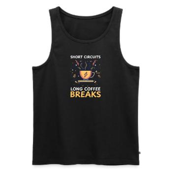 Elektrotechnik Kurzschlüsse Kaffeepause - Männer Premium Bio Tank Top - Schwarz - Vorne - AI Model Male 178 light (178cm)