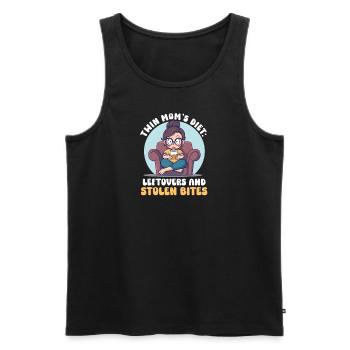 Twin Mom Twin Mom's Diet: Leftovers and Stolen Bit - Men's Premium Organic Tank Top - black - Front - AI Model Male 178 light (178cm)