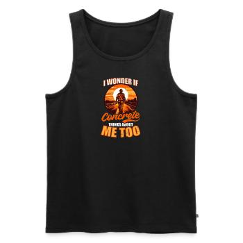 Straßenarbeiter fragen sich, ob auch Beton funktioniert - Männer Premium Bio Tank Top - Schwarz - Vorne - AI Model Male 178 light (178cm)