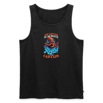 Bootskapitän hat immer Recht, ich bin Kapitän - Männer Premium Bio Tank Top - Schwarz - Vorne - AI Model Male 178 light (178cm)