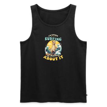 Surfer Surfing Or Think About It - Men's Premium Organic Tank Top - black - Front - Michal (187cm)