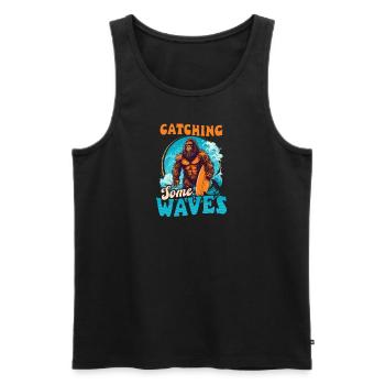 Surfer Catching Some Waves Monster - Men's Premium Organic Tank Top - black - Front - Michal (187cm)