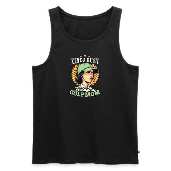 Golfende Mama beschäftigt, weil Golf-Mama - Männer Premium Bio Tank Top - Schwarz - Vorne - AI Model Male 178 light (178cm)