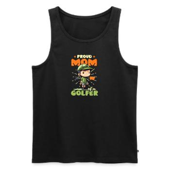 Golfen Mama Stolze Mutter des Golfers - Männer Premium Bio Tank Top - Schwarz - Vorne - AI Model Male 178 light (178cm)