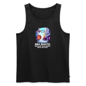 Street Basketball Rim Shots: Denn wer braucht schon Netz - Männer Premium Bio Tank Top - Schwarz - Vorne - AI Model Male 178 light (178cm)