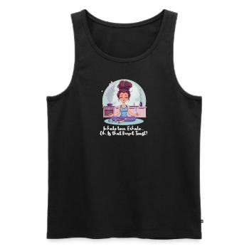 Yoga Maman Inspirez l’amour, expirez... Toast brûlé ? - Débardeur bio Premium Homme - noir - Devant - AI Model Male 178 light (178cm)