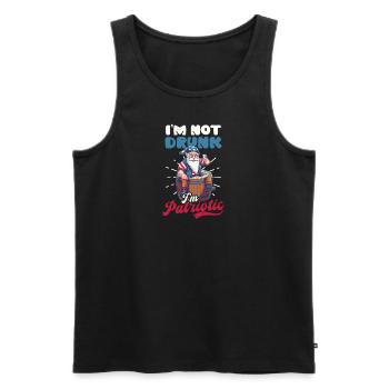 4 juillet American Gnome Not Drunk I’m Patriotic (en anglais seulement) - Débardeur bio Premium Homme - noir - Devant - Michal (187cm)